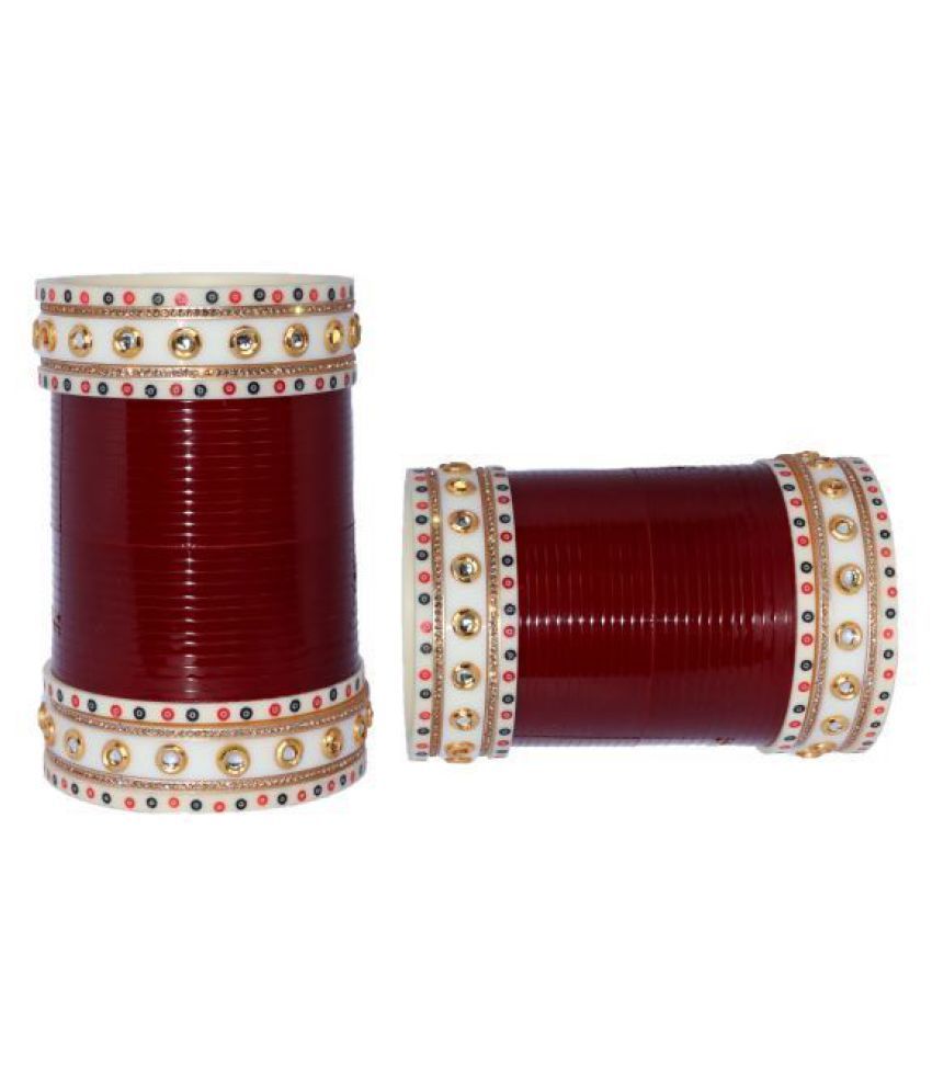 maroon chura bridal