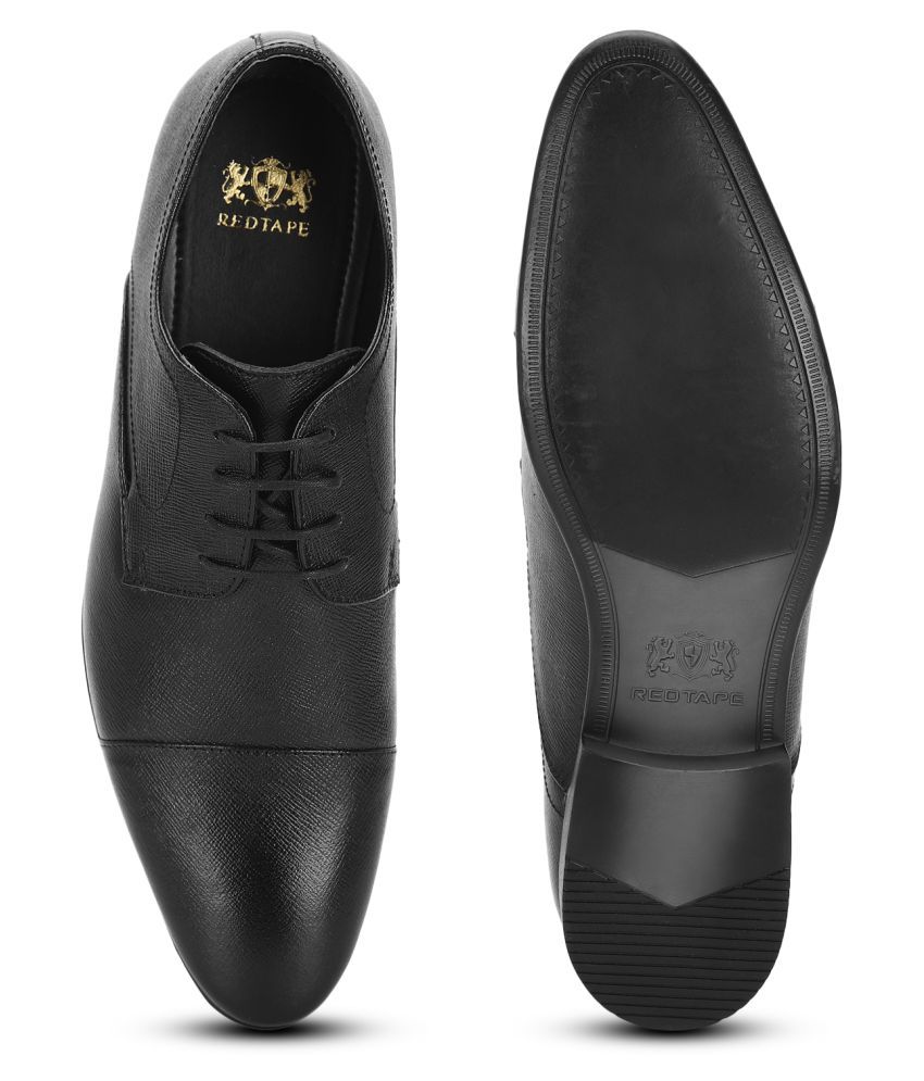 red tape black derby formal shoes