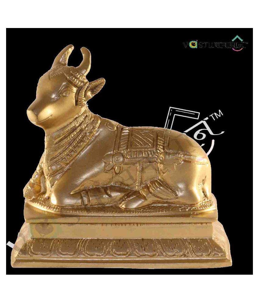 VASTU SAMADHAN Brass Fengsui Nandi Bull / Mahadev Nandi Bull Statue
