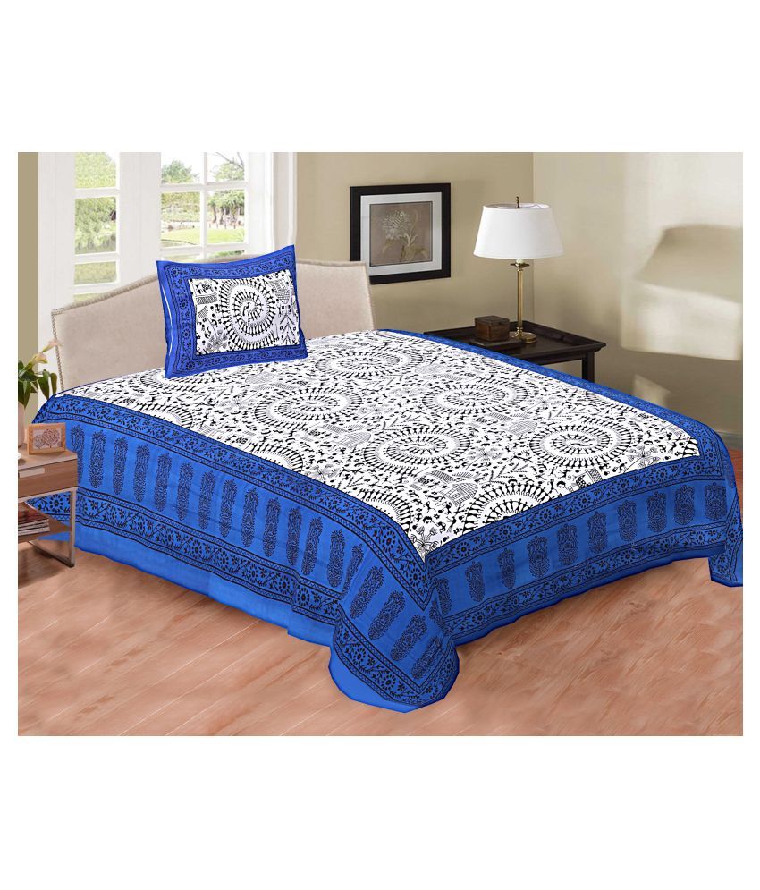 SLEEPRY Cotton Single Bedsheet with 1 Pillow Cover Buy SLEEPRY Cotton