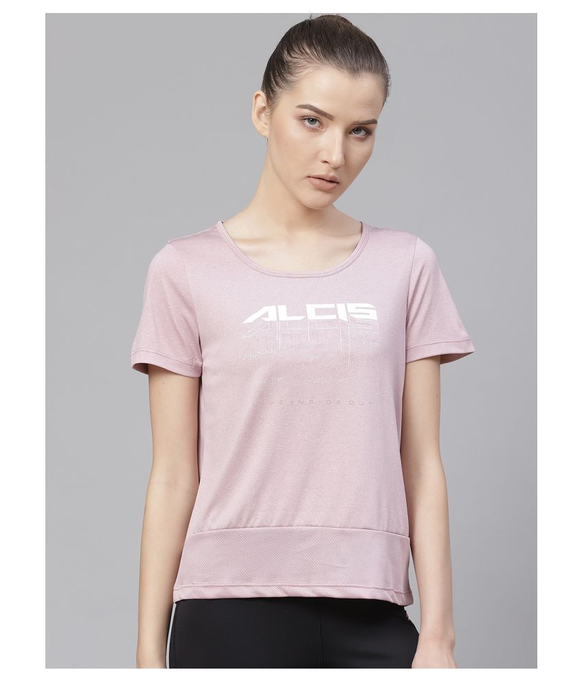     			Alcis Pink Polyester Tank Tops