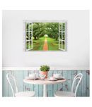 StickersKart 3D Window Nature Love Jungle Scene Landscape Sticker ( 50 x 70 cms )