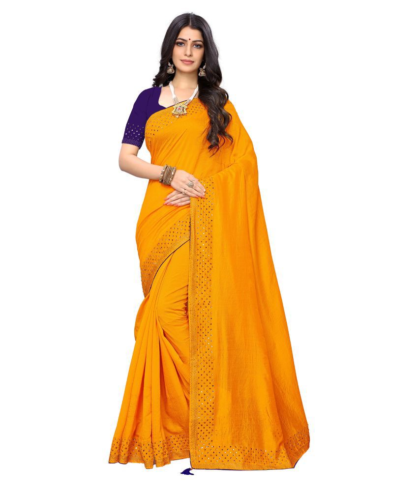 Apsara Yellow Silk Saree - Buy Apsara Yellow Silk Saree Online at Low ...