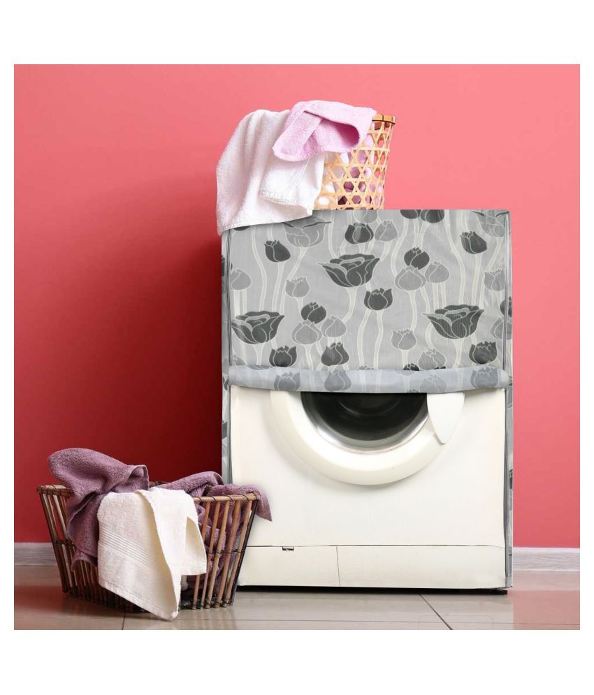     			E-Retailer Single PVC Gray Washing Machine Cover for Universal Front Load