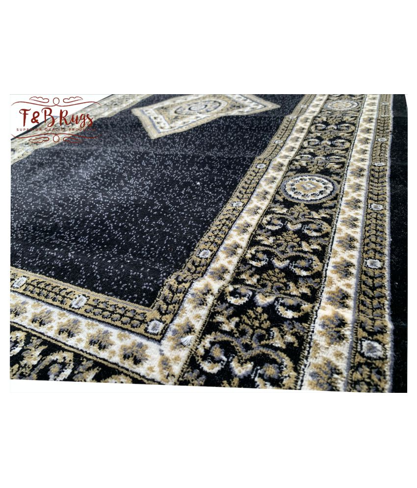 ASAD EMPORIUM RUGS Black Polypropylene Carpet Floral 3x5 ...