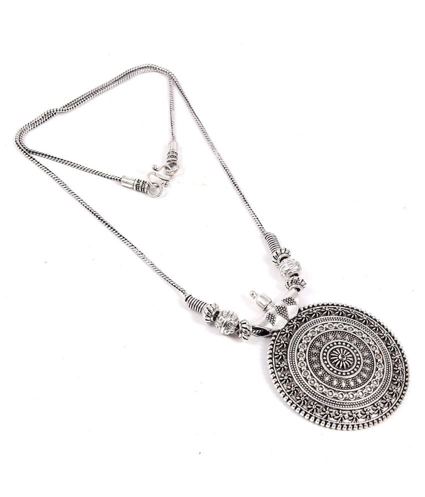 Doyen Creations Bone Silver Contemporary/Fashion Oxidised Necklace