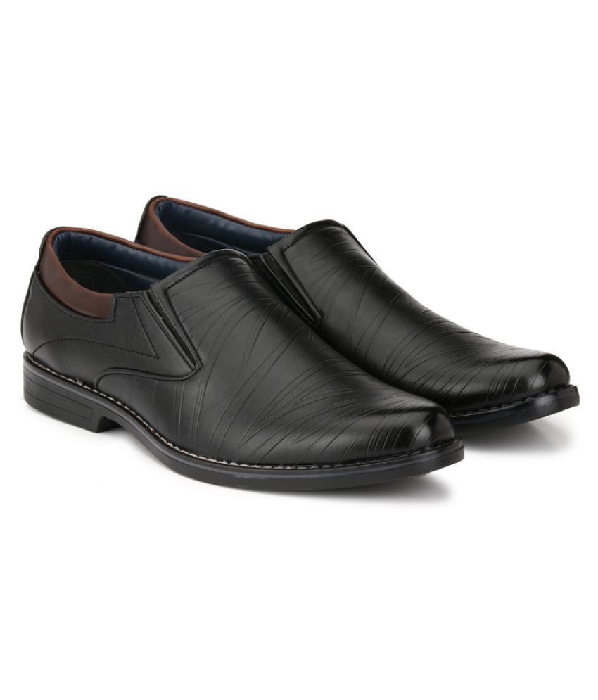 Buy Leeport - Black Men's Slip On Formal Shoes Online at Best Price in ...
