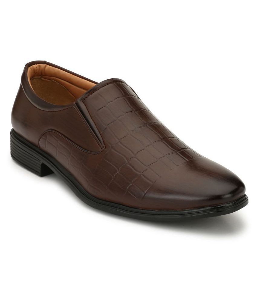    			Leeport Slip On Artificial Leather Brown Formal Shoes