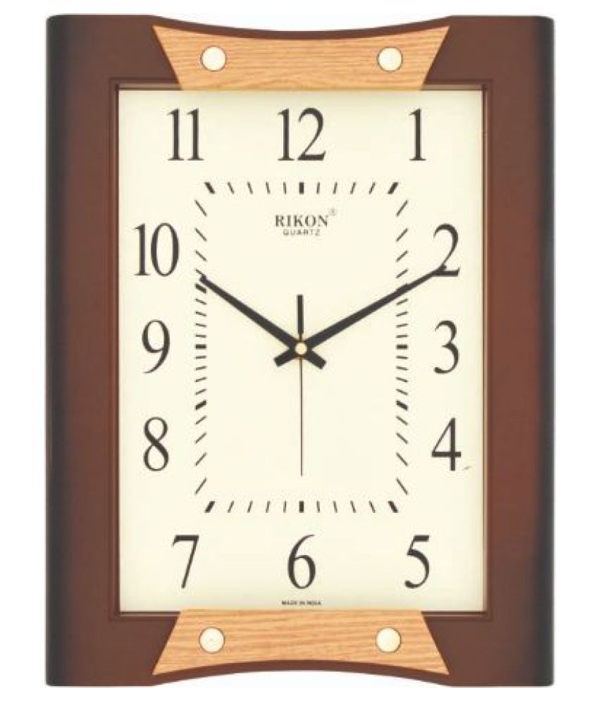 RIKON Square Analog Wall Clock 14251 H ( 24 x 26 cm ): Buy RIKON Square ...