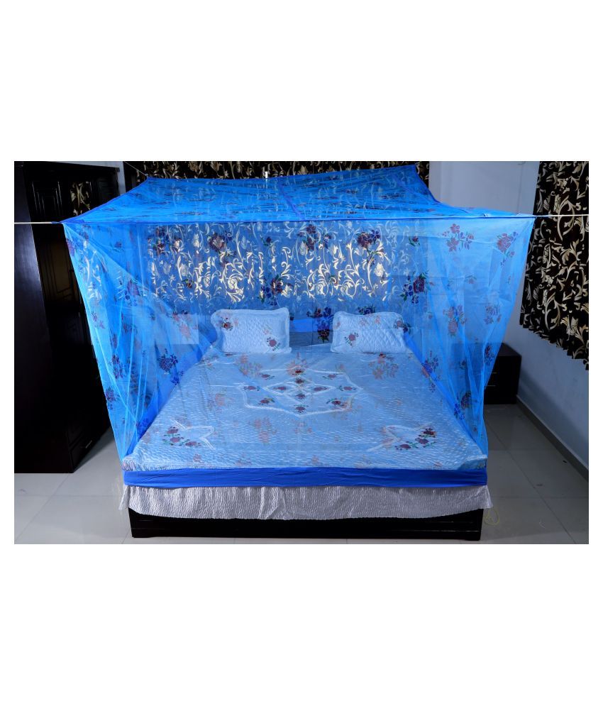 Riddhi Mosquito Net Double Blue Floral Mosquito Net Buy Riddhi