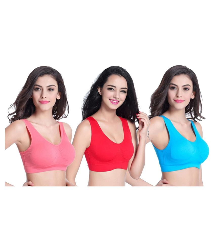     			ComfyStyle Cotton Lycra Air Bra - Red