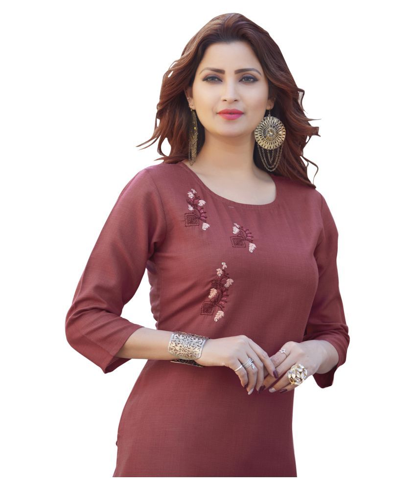 umang hosiery Multicoloured Cotton Blend Straight Kurti Buy umang