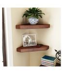 Home Sparkle Wood Corner Shleve Brown - Pack of 2