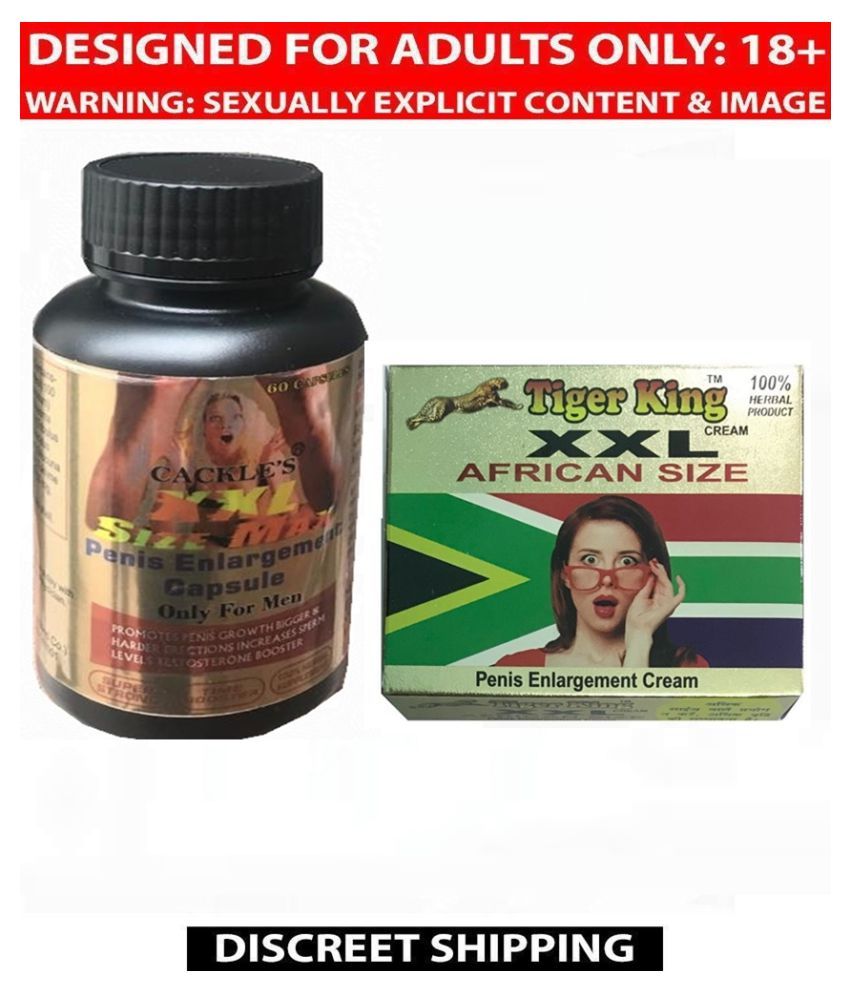 Cackle's XXL Size Max Penis Enlargement 60 Capsule, For Men & Tiger King XXL Africian Size Penis