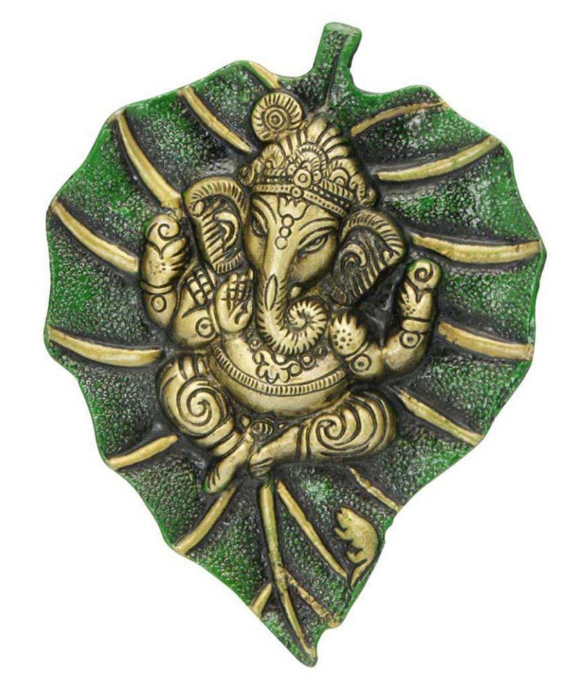     			RAJ ART  Aluminium Ganesha On A Leaf Wall Hanging Decorative Show Piece- Pack of 1