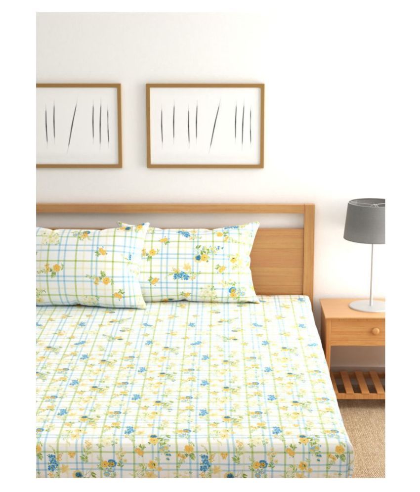 Raymond Home Cotton King Size Bed Sheet With 2 Pillow Covers Buy