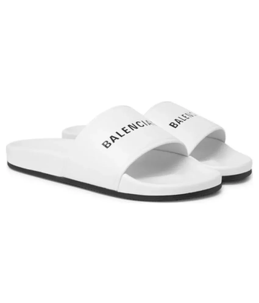 Men s Balenciaga White Slide Flip flop Buy Men s Balenciaga