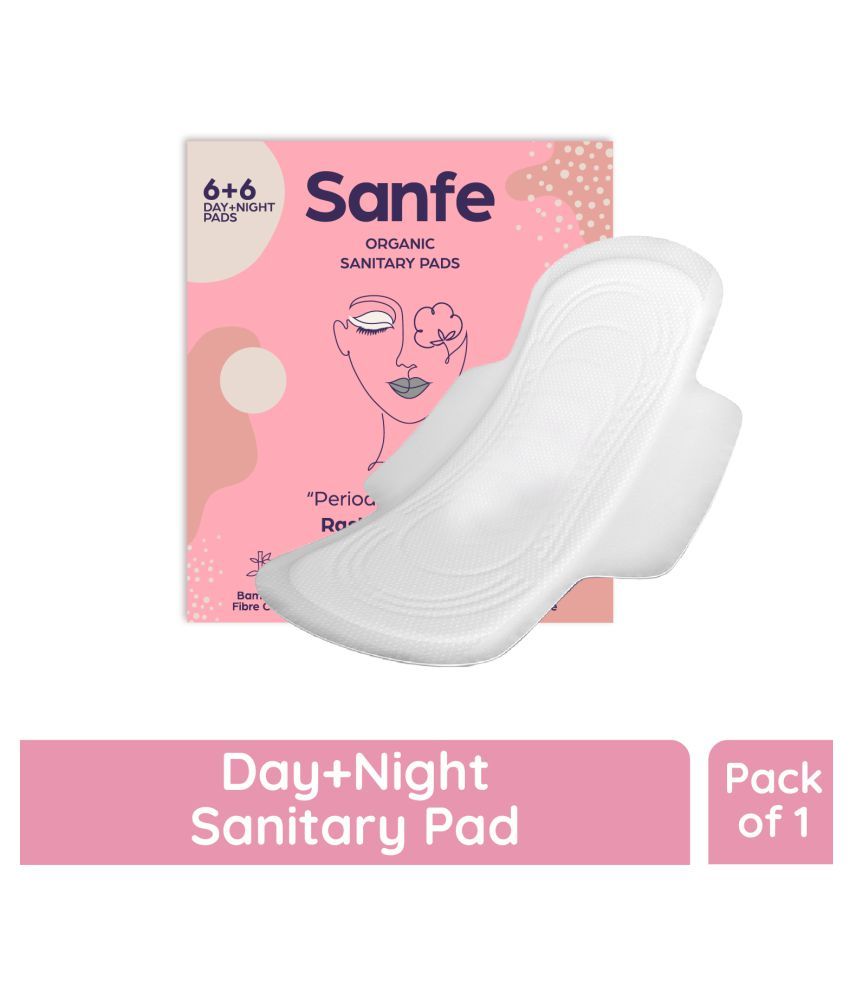 Sanfe Bamboo Sanitary Pads, Combo Pack (6 Day Pads + 6 Night Pads) Buy