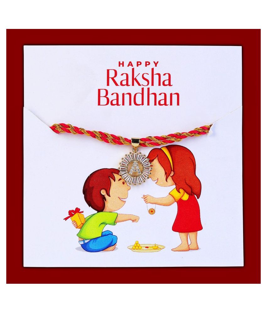 Personalised Name Letter A Rakhi Bhaiya Bhabhi Kids | Designer Fancy ...