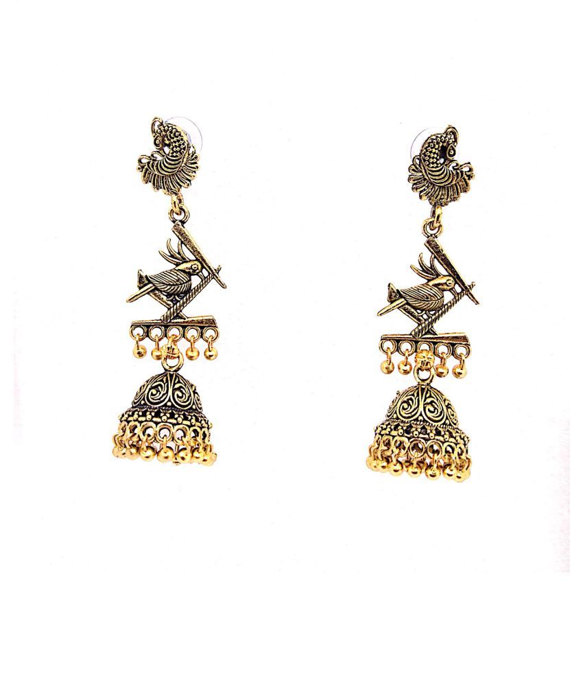 REAL ART JEWELRY Gold Oxidized Plated Fashion Earrings. Buy REAL ART