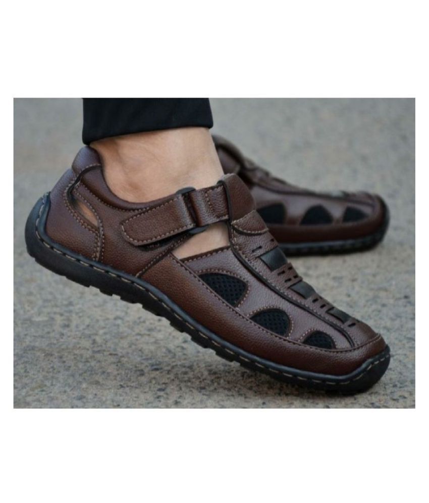 snapdeal leather sandals