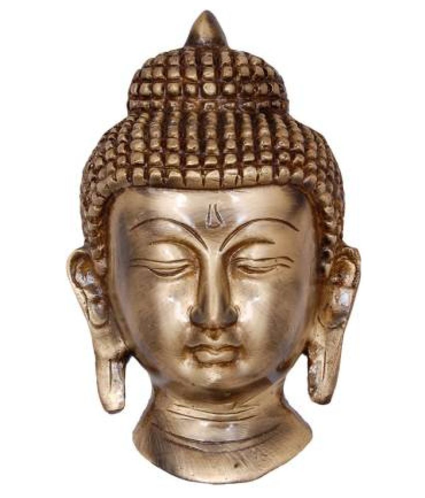 Brass craft Buddha Face Brass Wall Hanging Brass Buddha Idol 6 x 10 cms ...