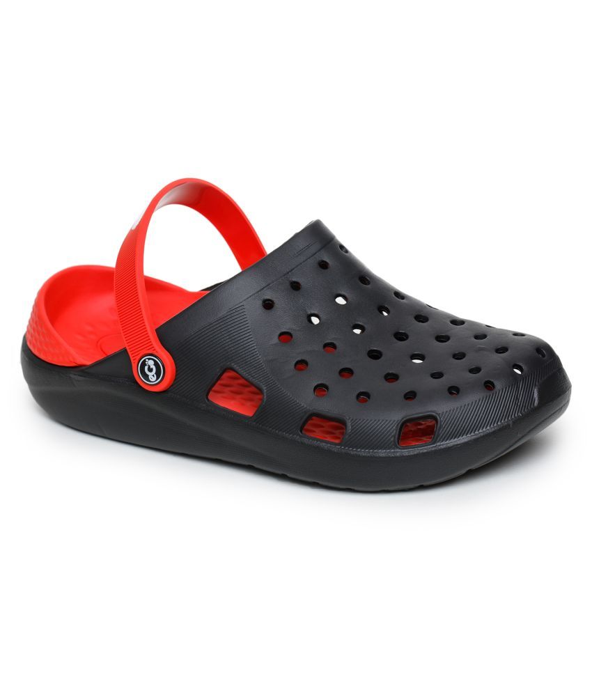 black rubber sandals