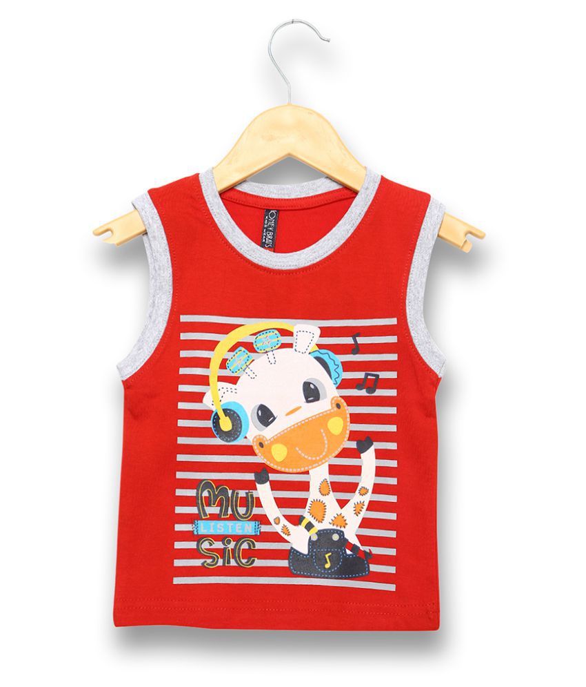 V2 Infant Boy Sleeves Less T -Shirt (Red) - Buy V2 Infant Boy Sleeves ...