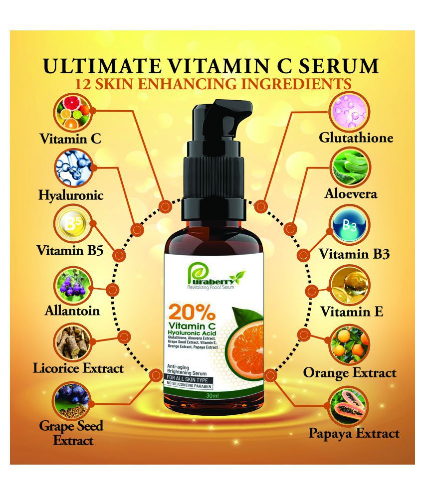 Puraberry Vitamin C Face Serum -Anti Aging & Skin ...