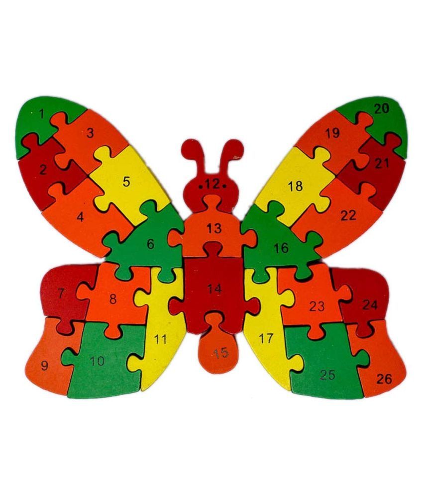 Tinykart Wooden Butterfly Jigsaw Puzzle 3D Blocks | A - Z ...