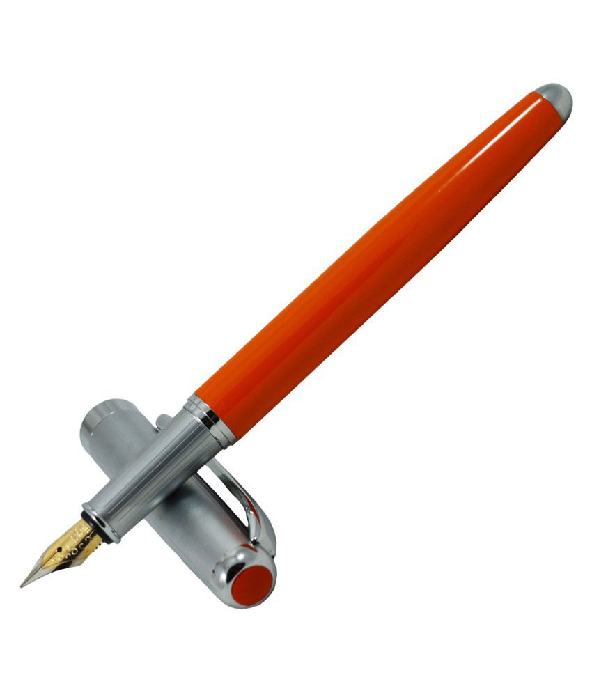     			auteur Executive Stylish Glossy  Orange Color With Chrome Trims Fountain Pen (Made in India)