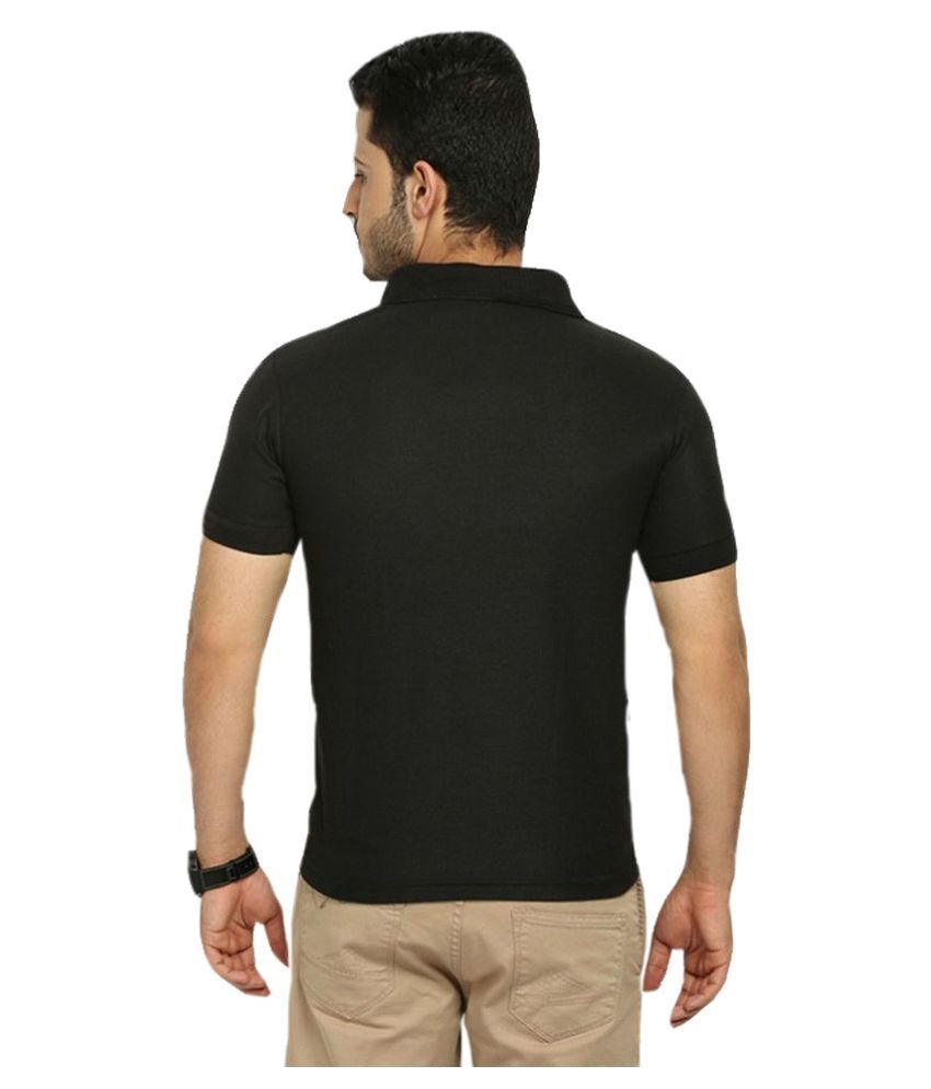 Rj Fashion Black Cotton Polo T-Shirt - Buy Rj Fashion Black Cotton Polo ...