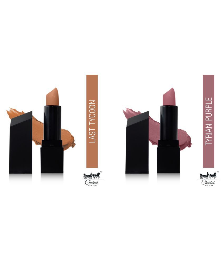 Chariot New York Creme Chestnut And Muave Lipstick Tan Pack of 2 4 g