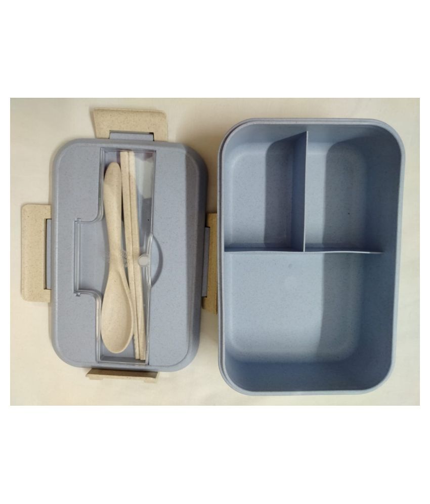 Ecofriendly wheat fiber lunch box with cutlery leakage proof microwave