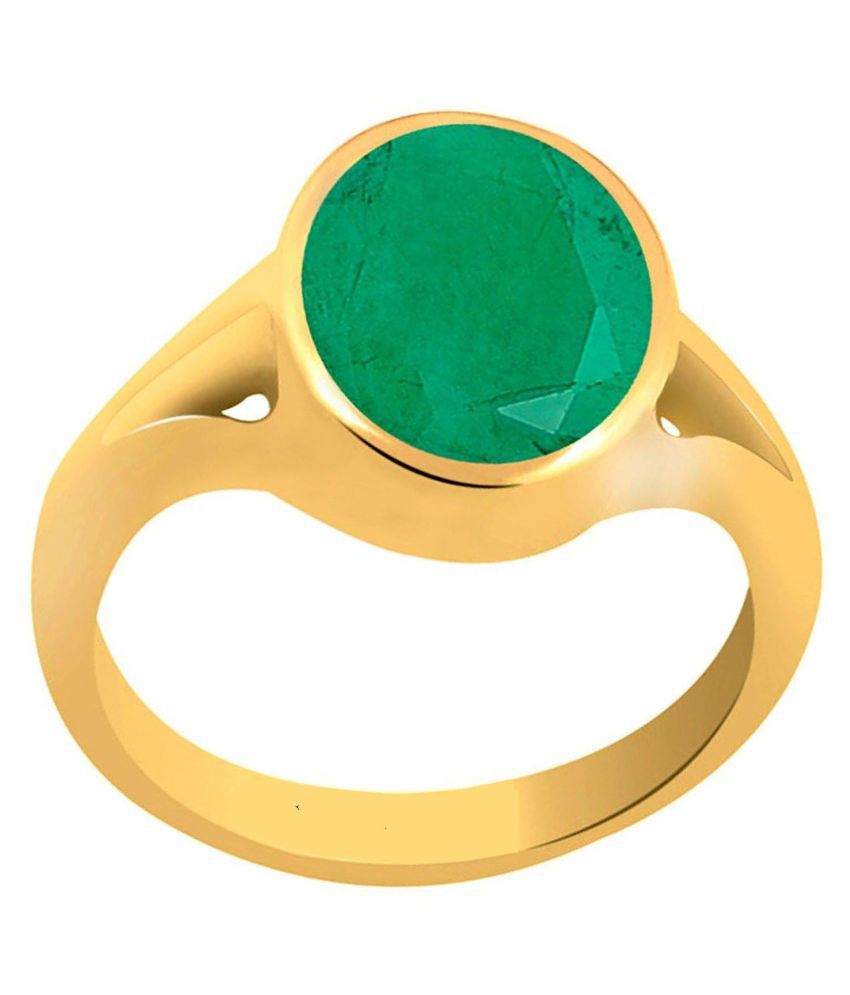 RS Jewellers Certified Emerald Panna 5.31 Carat Panchdhatu Gold Plating ...