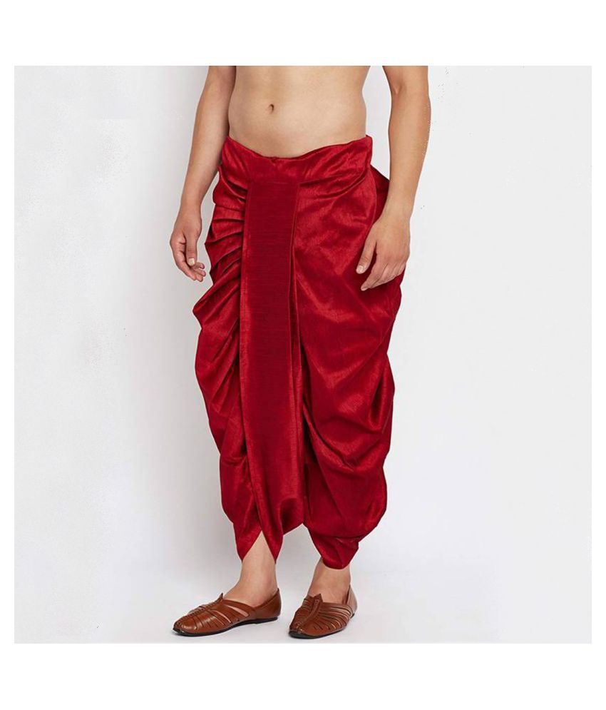 maroon shirt with dhoti