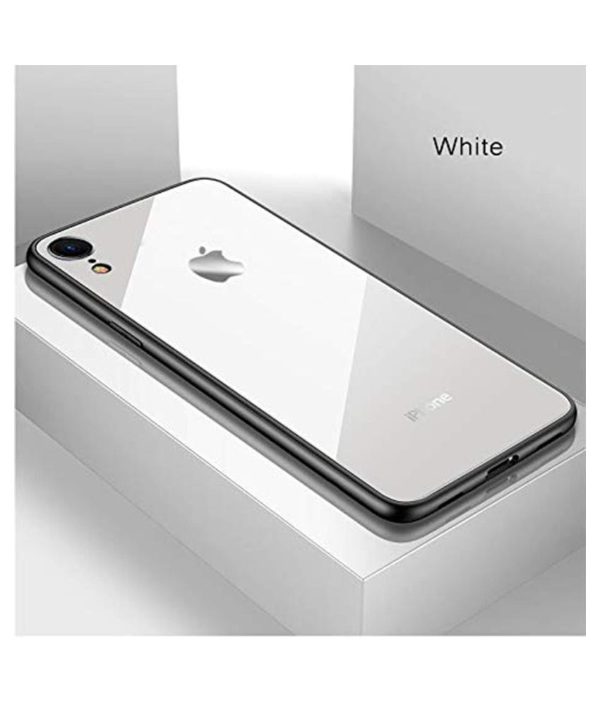 Apple iphone XR Glass Cover Maggzoo - White TPU Bumper Back Case