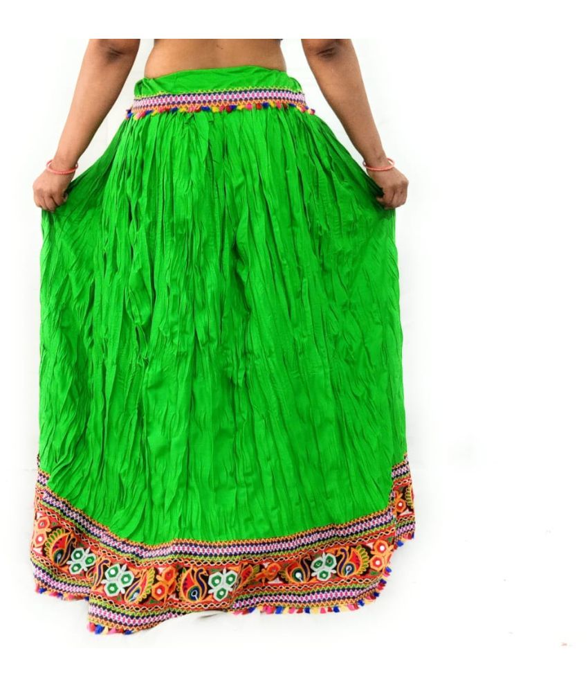 Buy Lovely enterprise Rayon Broomstick Skirt Green Online at Best