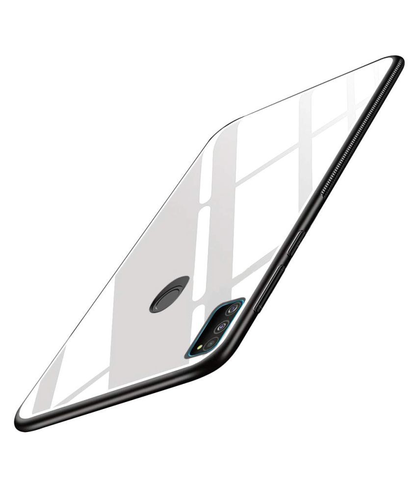 Samsung Galaxy M21 Glass Cover Vikefon White Tpu Bumper Back Case Plain Back Covers Online At Low Prices Snapdeal India