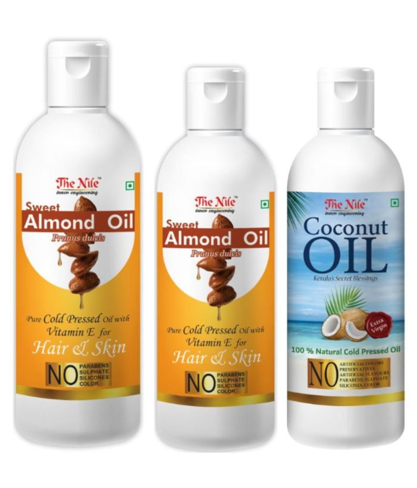     			The Nile  Almond  150 ML + Almond   100 ML + Coconut Oil 100 Ml 350 mL Pack of 3
