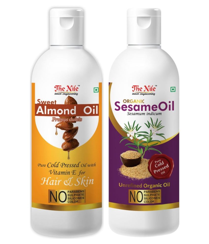     			The Nile Almond Oil 150 ML + Sesame  Oil 200 ML Hair & Skin Oil 350 mL Pack of 2