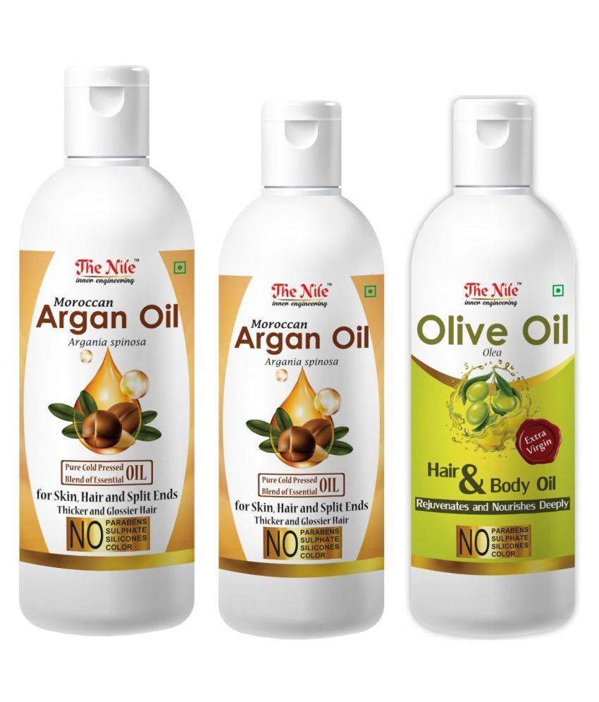     			The Nile Argan Oil 150 ML + Argan Oil 100 ML +  Olive Oil 100 ML 350 mL Pack of 3