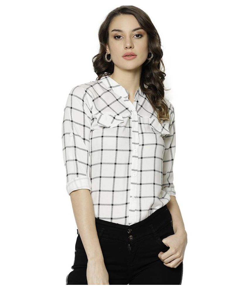 Buy V2 White Rayon Shirt Online at Best Prices in India - Snapdeal