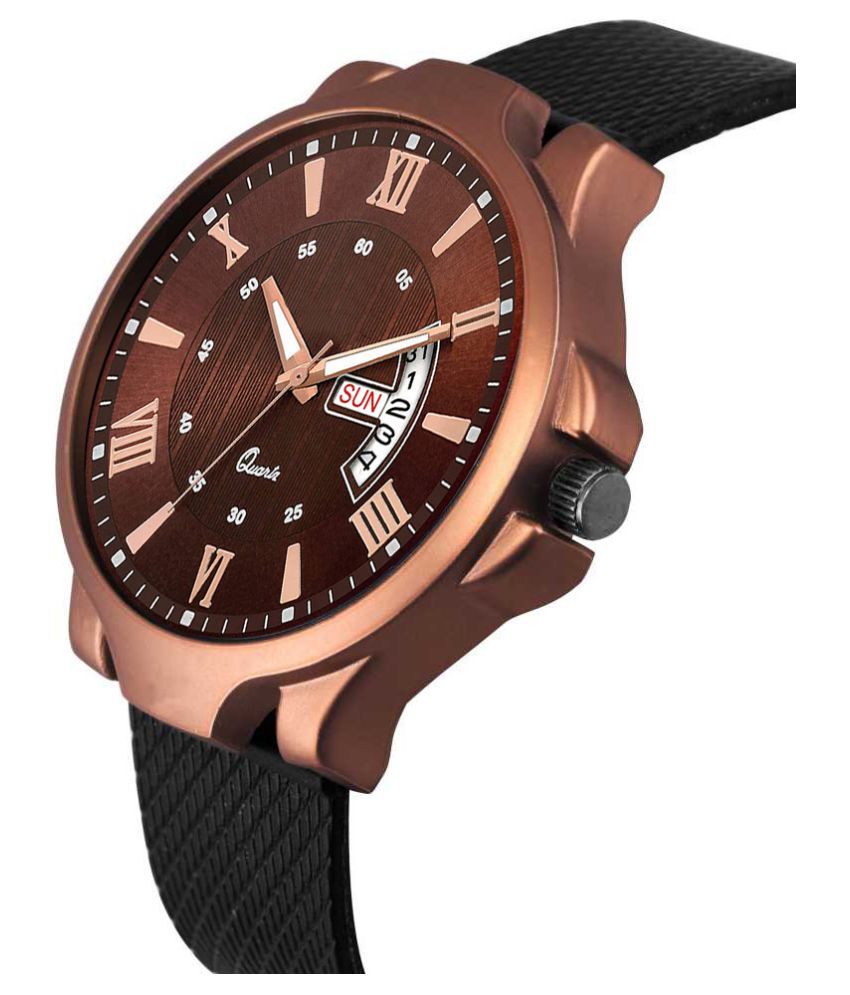 D D ENTERPRISE S_D&D K208 BROWN PU Analog Men's Watch Buy D D