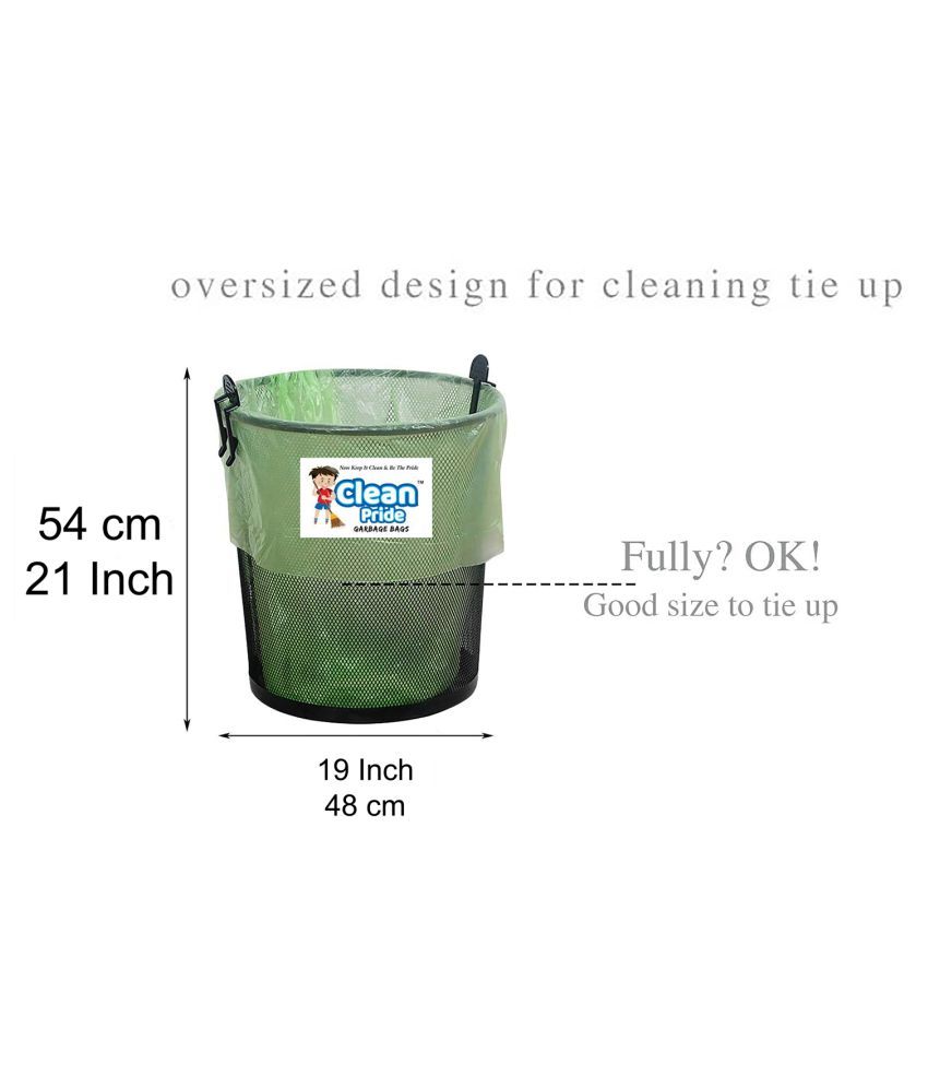 Clean Pride Dustbin Cover Trash Waste Disposal Garbage Bags Medium 19 x