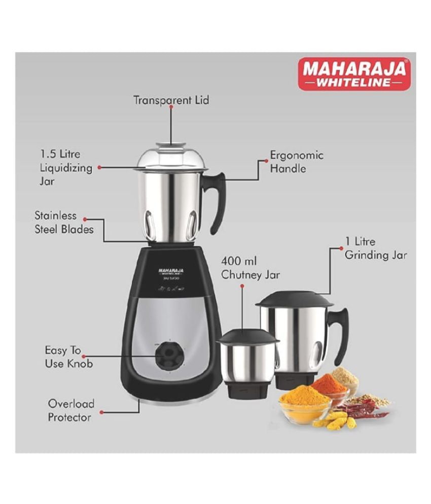 MAHARAJA COMPANY Joy Turbo 750 Watt 3 Jar Mixer Grinder Price in India
