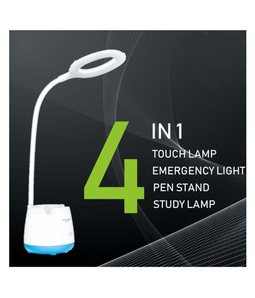 SST 4 in 1 Chargeable table lamp with pen stand Plastic Table Lamp