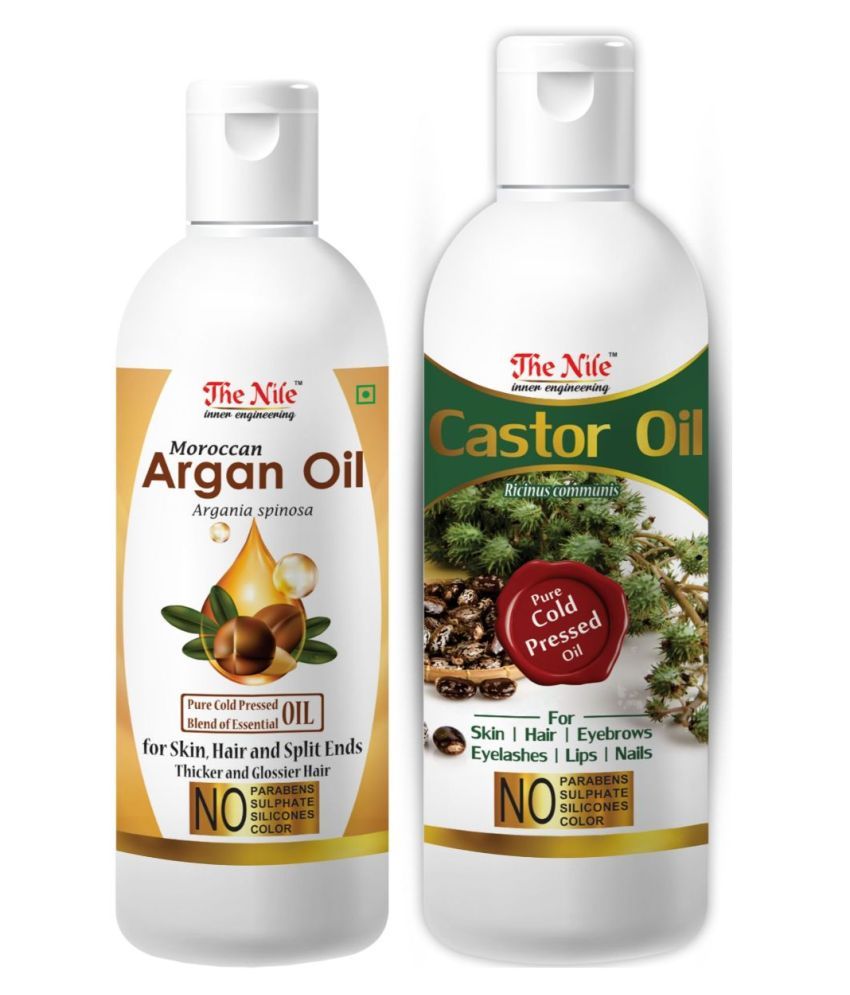     			The Nile Argan Oil 150 ML + Castor Oil 200 ML Hair & Skin Care Oil 350 mL Pack of 2