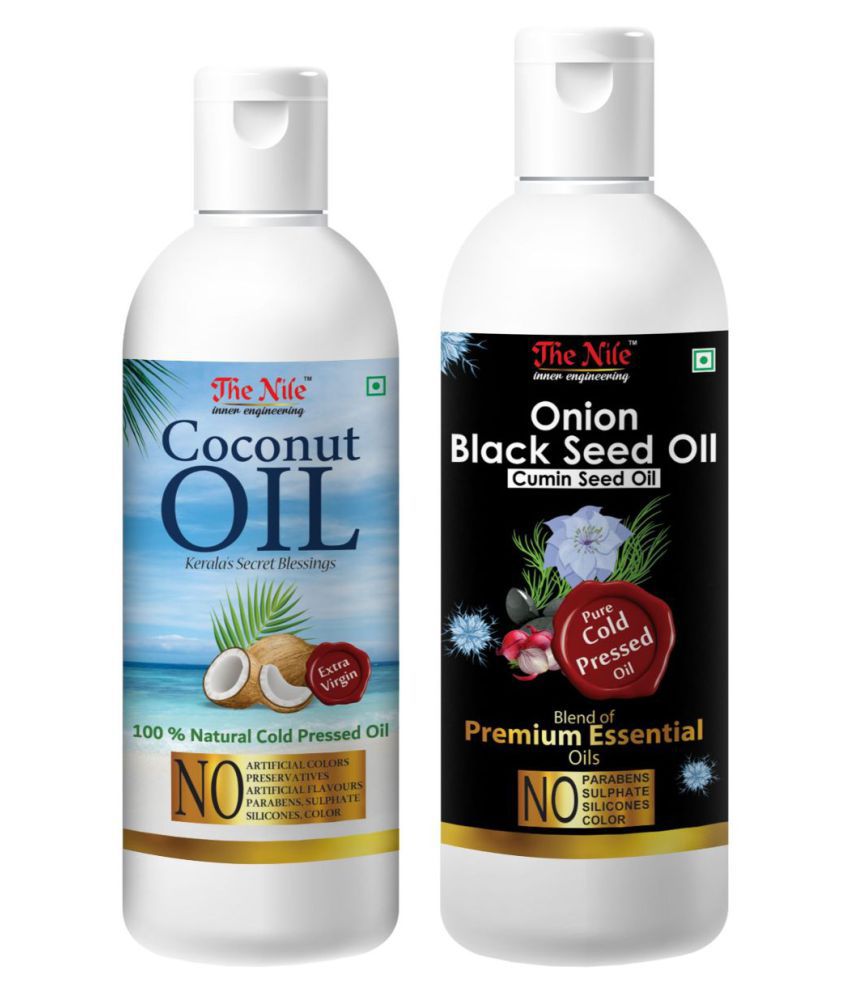     			The Nile Coconut Oil 100 ML + Onion Black Seed 150 ML  Hair Oils 250 mL Pack of 2