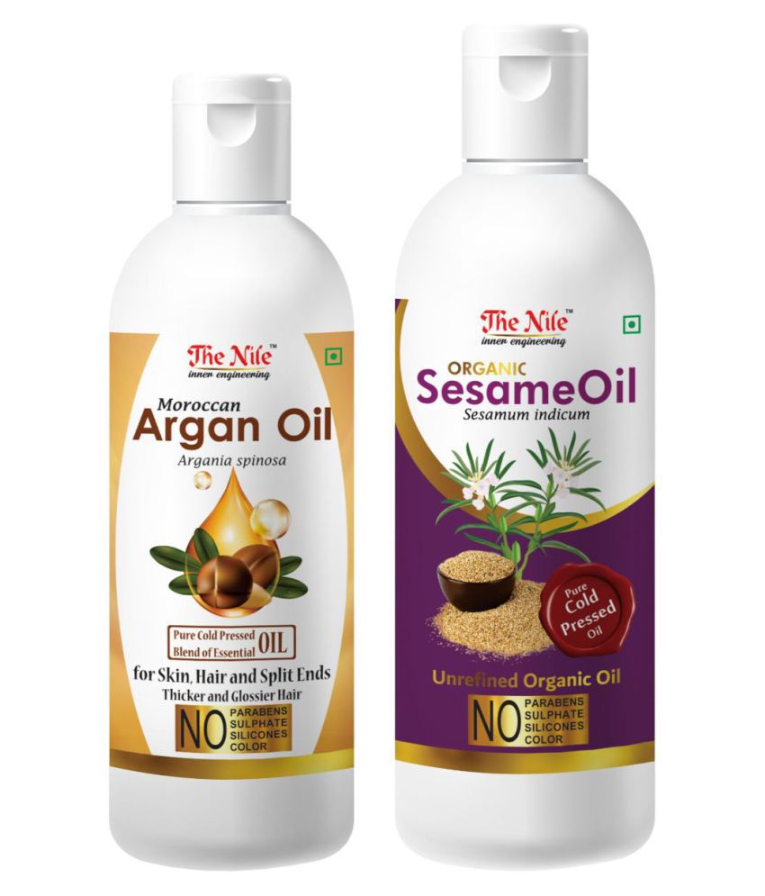     			The Nile Moroccan Argan Oil 100 ML + Sesame Oil 200 ML Hair Oil 300 mL Pack of 2